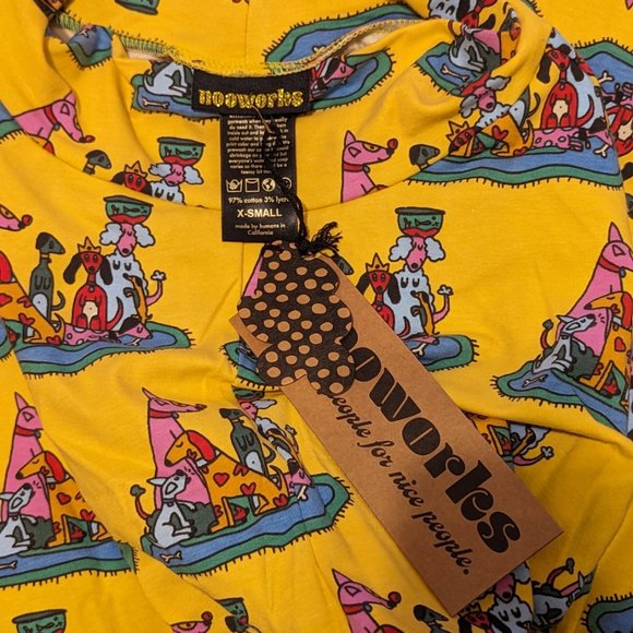 nooworks - New With Tags - Francis Skirt in Dog Party Print - XS - Picture 3 of 4